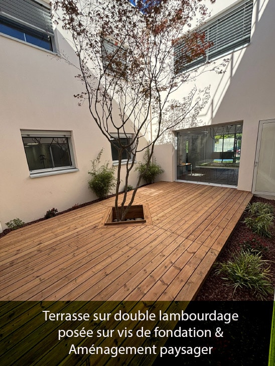 Terrasse sur double lambourdage