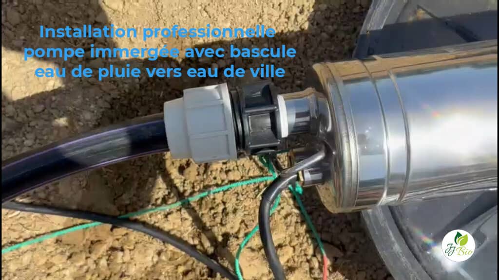Installation pompe immergée avec bascule automatique eau de pluie eau de ville par Julien Jardinier Bio jardinier paysagiste à Toulouse