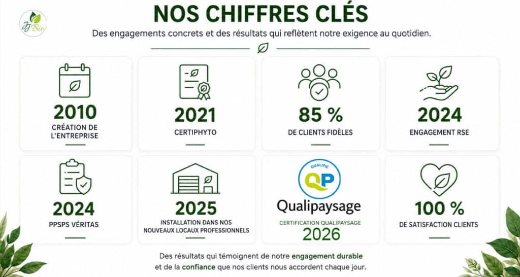 Les chiffres clés de Julien Jardinier Bio Jardinier paysagiste à Toulouse